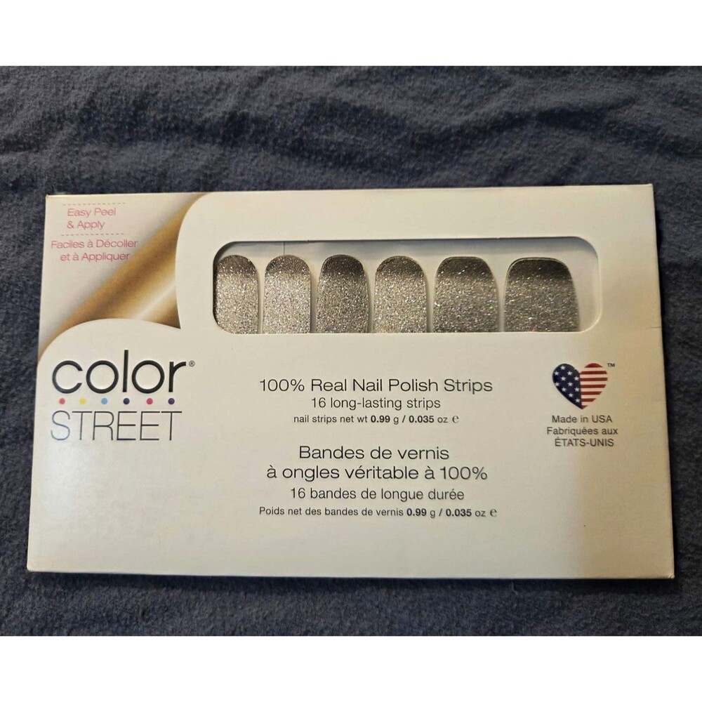 Color Street Silver Glitter Nail Polish Strips Underground Magic FDG227 0.035oz